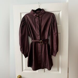 Sabina Musayev Burgundy Long Sleeve Dress